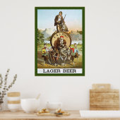 H. & J. Lager Beer ~ 1870s ~ Vintage Werbung Poster (Küche)