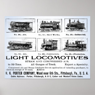 H K Porter & Co. Leichte Lokomotiven Poster