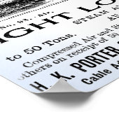 H K Porter & Co. Leichte Lokomotiven Poster (Ecke)