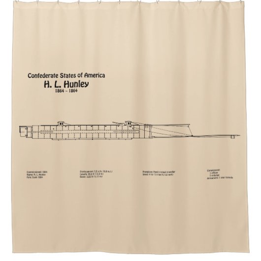 H. L. Hunley - Pläne für ein Schiffskonzept SD Duschvorhang (Vorderseite)