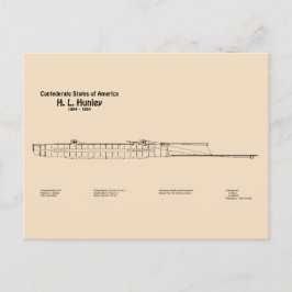 H. L. Hunley - Pläne für ein Schiffskonzept SD Postkarte