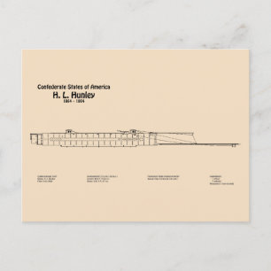 H. L. Hunley - Pläne für ein Schiffskonzept SD Postkarte