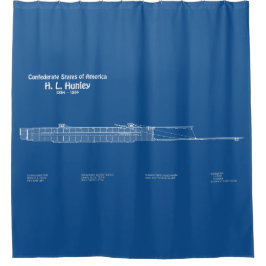 H. L. Hunley - Pläne für Schiffskonzepte ABD Duschvorhang