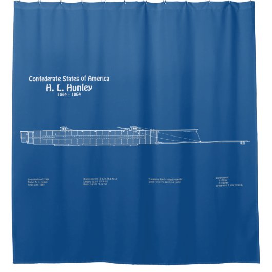 H. L. Hunley - Pläne für Schiffskonzepte ABD Duschvorhang (Vorderseite)