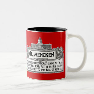 H.L.Mencken auf Bürokraten Zweifarbige Tasse