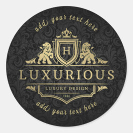 H - Luxuriöses Design Klassischer Rundsticker Runder Aufkleber