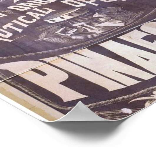 H.M.S. Pinafront, 'Nautical Opera' Retro Theater Poster (Ecke)