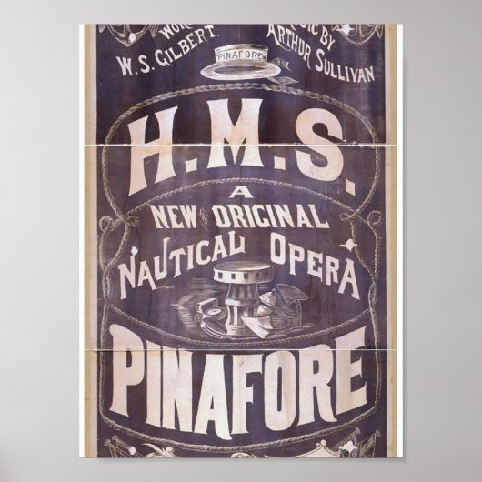 H.M.S. Pinafront, 'Nautical Opera' Retro Theater Poster (Vorne)