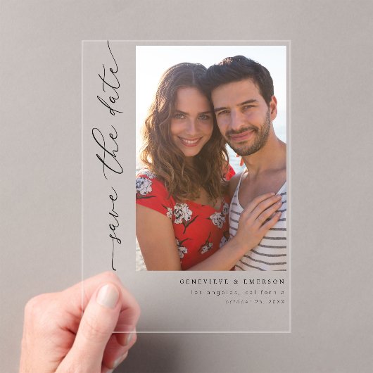 H MOD 2 Einfaches Foto Save the Date Acryleinladungen (Insitu (Handheld))