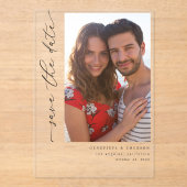 H MOD 2 Einfaches Foto Save the Date Acryleinladungen (Vorderseite)