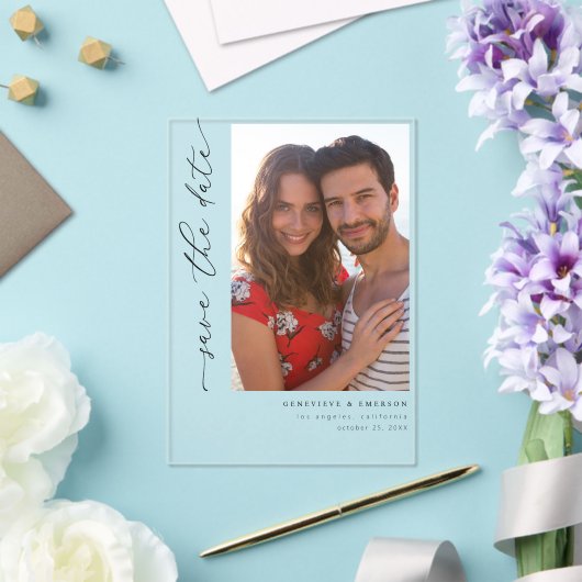 H MOD 2 Einfaches Foto Save the Date Acryleinladungen (In Situ (Hochzeit))