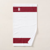 H Monogram auf Crimson & White Badhandtuch Set (Handtuch)
