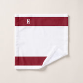 H Monogram auf Crimson & White Badhandtuch Set (Waschlappen)