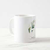 H Monogram Gold Greenery Blätter Eleganter Name Kaffeetasse (Vorderseite Links)