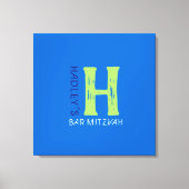 H Monogram, Initial Bar Bat Mitzvah Sign-In Board Leinwanddruck (Vorderseite)