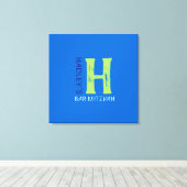 H Monogram, Initial Bar Bat Mitzvah Sign-In Board Leinwanddruck (Insitu (Holzboden))