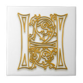 H Monogram "Irish Gold" Keramik Tile Fliese (Vorderseite)