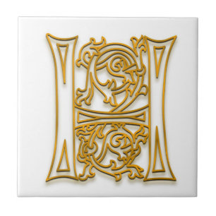 H Monogram "Irish Gold" Keramik Tile Fliese