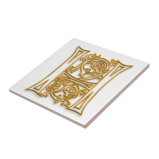 H Monogram "Irish Gold" Keramik Tile Fliese (Seite)