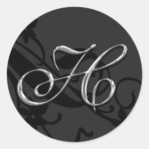 H Monogram Letter Wedding Umschlag Aufkleber Stick