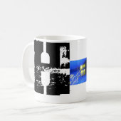 H Monogram Typografy Cool Grunge Tasse (Vorderseite Links)