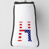 H Monogram überlagert auf US Flag Pccer Golf Headcover (Rotieren 90)