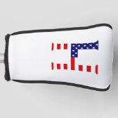 H Monogram überlagert auf US Flag Pccer Golf Headcover (Vorderseite)