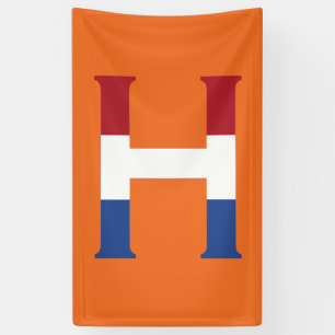 H Monogram überlagert sich auf der NLD-Flagge auf Banner