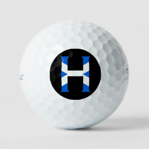 H Monogram überlagert sich auf der schottischen Fl Golfball