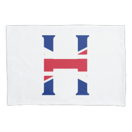 H Monogram überlagert sich auf der Unijack Flag-Ko Kissenbezug