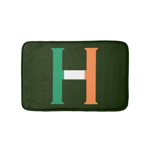 H Monogram überlagert sich auf irischer Flagge Badematte (Vorderseite)
