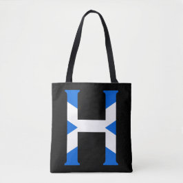 H Monogram überlagert sich auf schottischer Flagge Tasche