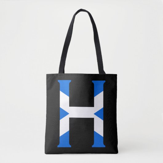 H Monogram überlagert sich auf schottischer Flagge Tasche (Vorderseite)
