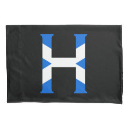 H Monogram überlagert sich auf Scottish Flag Pccn Kissenbezug