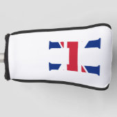 H Monogram überlagert sich auf Union Jack Flag pcc Golf Headcover (Vorderseite)