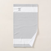 H Monogramm auf leicht grau und weiß Badhandtuch Set (Handtuch)