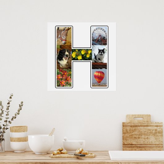 H Monogramm Erstellen Sie Ihre eigene 7 benutzerde Poster (Küche)