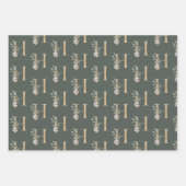 H Monogramm Floral Geschenkpapier Set (Vorderseite 2)