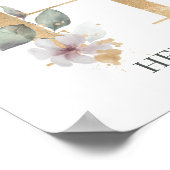 H Monogramm Floral Personalisiertes Poster (Ecke)