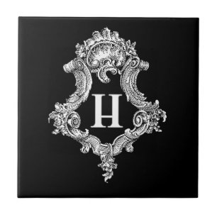H Monogramm Initiale Fliese