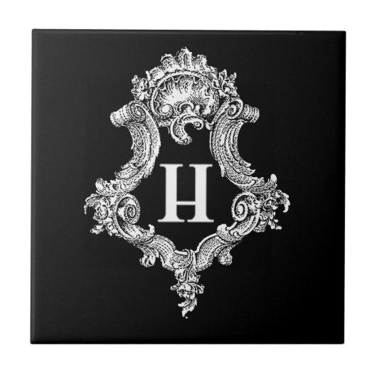 H Monogramm Initiale Fliese (Vorderseite)