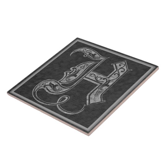 H-Monogramm "königliche graue Stein" Fliese (Seite)