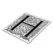 H-Monogramm-"Silber Besque" Keramik-Fliese Fliese (Seite)