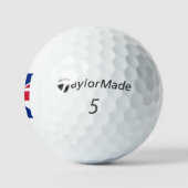 H Monogramm überlagert auf der Flagge der Union tm Golfball (Logo)