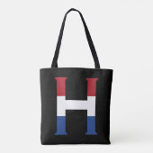 H Monogramm überlagert auf der NLD-Flagge auf bk s Tasche (Rückseite)