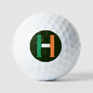 H Monogramm überlagert auf irischer Flagge sein6 g Golfball