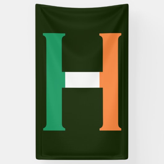 H Monogramm überlagert auf irischer Flagge (v) Banner (Vertikal)