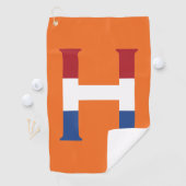 H Monogramm überlagert auf NLD-Flagge auf oder Gtc Golfhandtuch (Insitu)