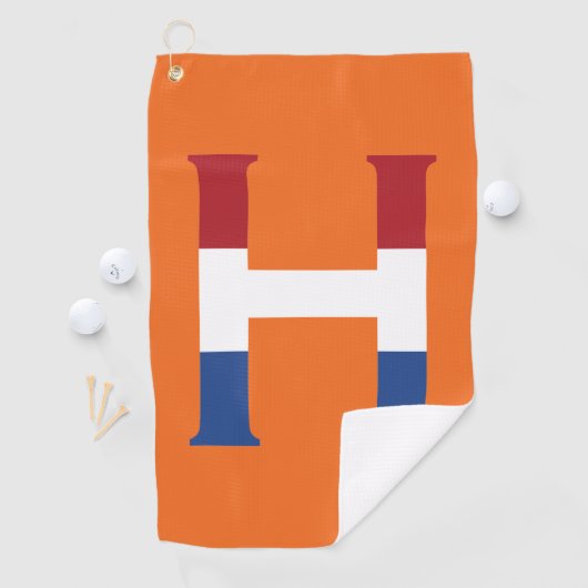 H Monogramm überlagert auf NLD-Flagge auf oder Gtc Golfhandtuch (Insitu)