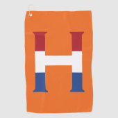 H Monogramm überlagert auf NLD-Flagge auf oder Gtc Golfhandtuch (Vorderseite)